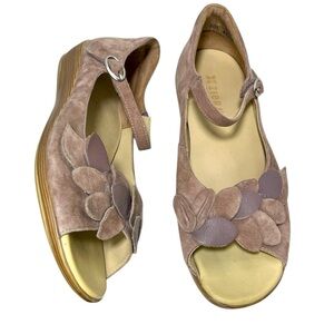 Ziera Flower Dizzy Mary Jane Mauve Leather Suede Comfort Shoe Size EU 40 US 9.5